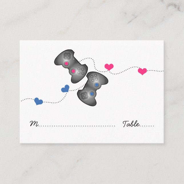 Geeky Gamer Wedding Platzkarten (Vorderseite)