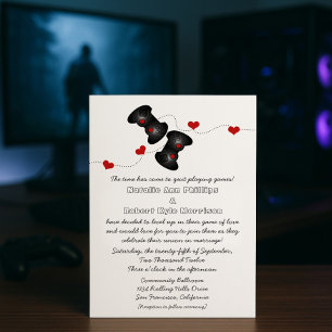 Geeky Gamers Faire-part de mariage (Dark)