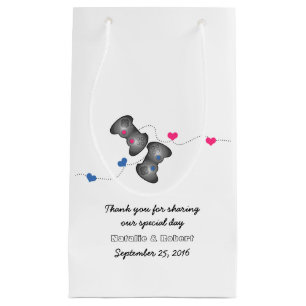 Geeky Gamers Mariage Sac cadeau Pink Blue