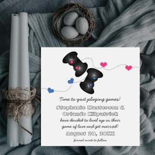 Geeky Gamers Save the Date Invitation Dark (bleu/r