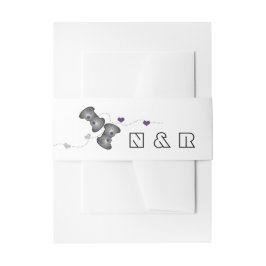 Geeky Gamers Wedding Belly Bands Silver Lila Einladungsbanderole
