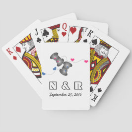 Geeky Gamers Wedding Cards Pink Blue Spielkarten