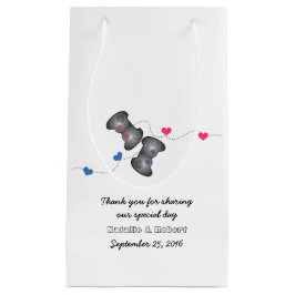 Geeky Gamers Wedding Geschenktasche Pink Blau Kleine Geschenktüte