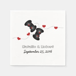 Geeky Gamers Wedding Paper Napkins Dark Serviette