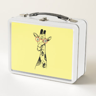 Geeky Giraffe Smart Afrikanisches Tier Metall Brotdose