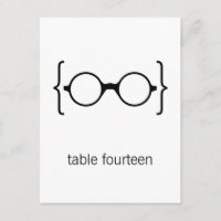 Geeky Glasses Tischnummer Postcard