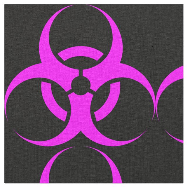 Geeky rosa Biogefährdung-Zeichen Stoff (Nahaufnahme)