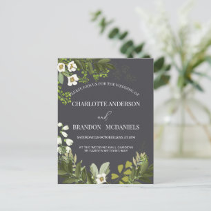 Geen Blätter Timeles Botanische Hochzeit Postkarte