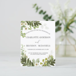 Geen Blätter Timeles Botanische Hochzeit Postkarte