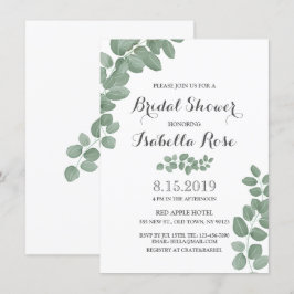 Geen Eucalyptus Leaf Brautparty Einladung