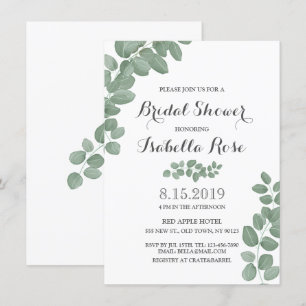 Geen Eucalyptus Leaf Brautparty Einladung
