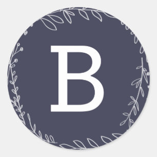 geerbt   Monogramm-Aufkleber Runder Aufkleber