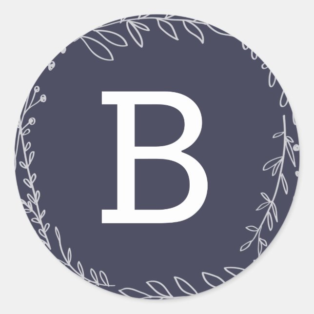 geerbt | Monogramm-Aufkleber Runder Aufkleber (Vorderseite)