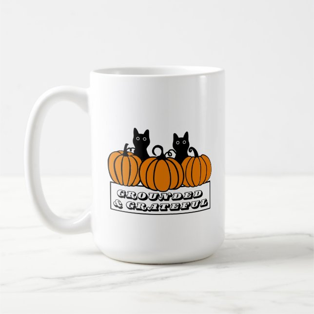 Geerdet und dankbar kaffeetasse (Links)