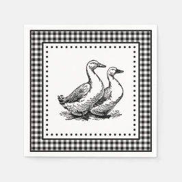 Geese Gingham Serviette