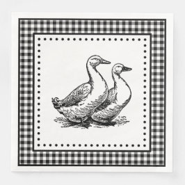 Geese Gingham Serviette