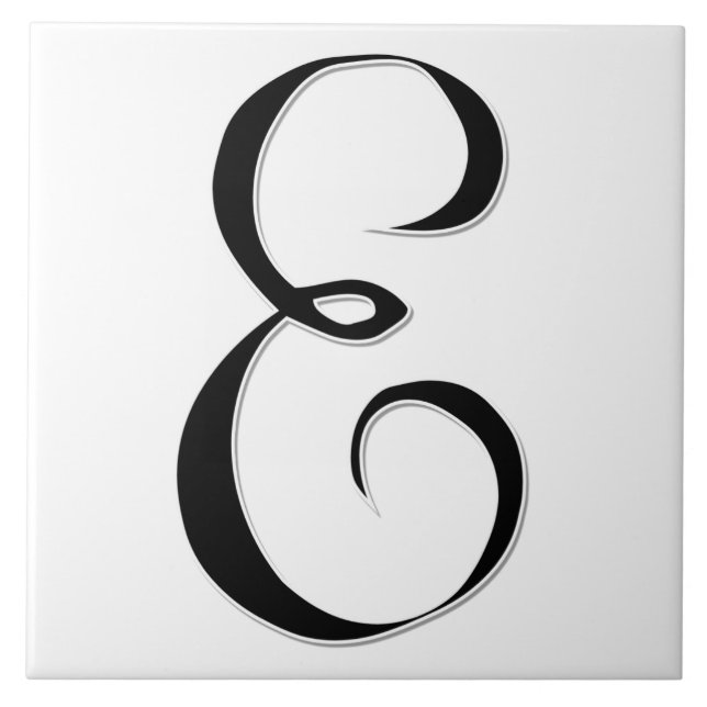 Geessele Letter E in Schwarz-Monogramm-Tile Fliese (Vorderseite)