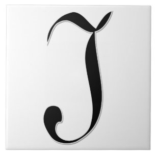 Geessele Letter I in Schwarz-Monogramm-Tile Fliese