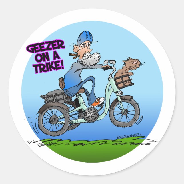 Geezer auf einem Tricksticker Runder Aufkleber (Vorderseite)