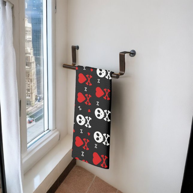 Gefahr Beängstigender Schädelmuster Geschirrtuch (Kitchen Towel)