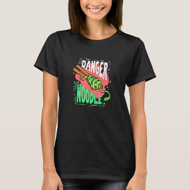 Gefahr, dass ein Schlangenbesitzer ein Noodle Artw T-Shirt (Vorderseite)