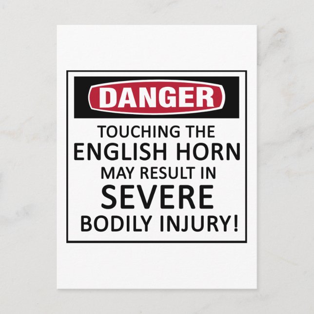 Gefahr Englisch Horn Postkarte (Vorderseite)