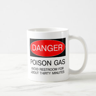 Gefahr - Giftgas (Toilette meiden) Lustiges T-Shir Kaffeetasse