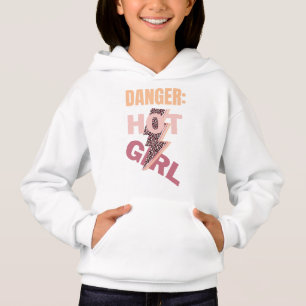 Gefahr, heißer Mädchenslogan Hoodie