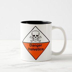 Gefahr: HelveticaTasse Zweifarbige Tasse