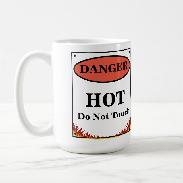 Gefahr Hot Sign Kaffeetasse (Links)