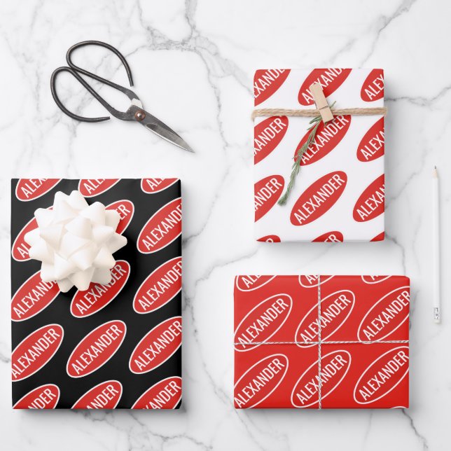 GEFAHR: NAME/WORD CUSTOMIZE Funny Einzigartige Neu Geschenkpapier Set (Vorderseite)