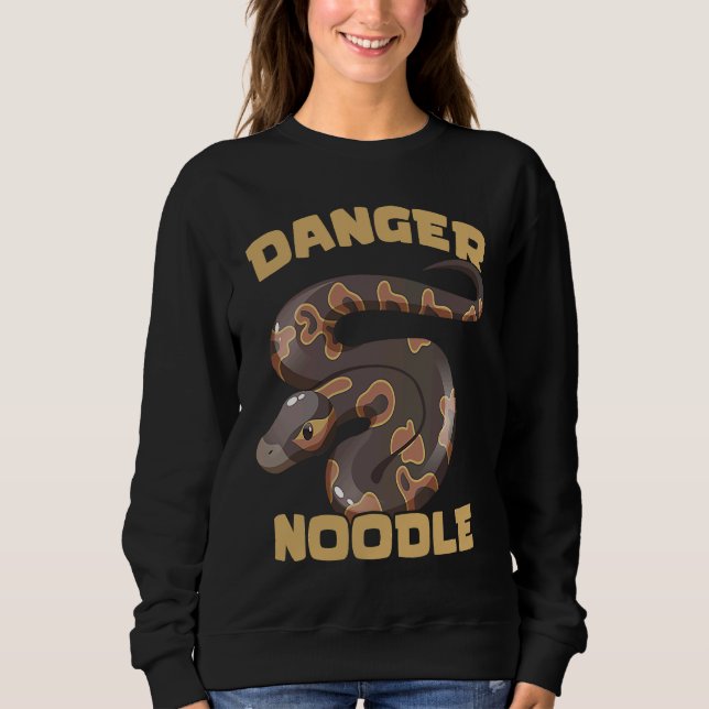 Gefahr Nudel Ball Python Schlange Reptil Serpent Sweatshirt (Vorderseite)