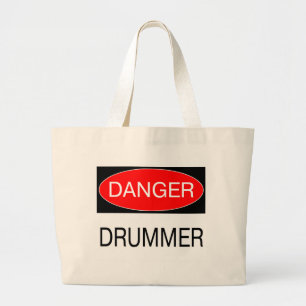 Gefahr - Schlagzeuger Lustiger Musiker T-Shirt Tas Jumbo Stoffbeutel