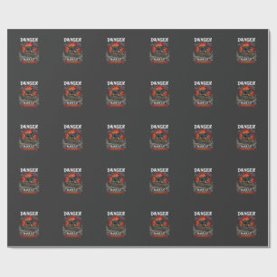 Gefahr Schwarze Katze überquert Halloween Hexenhut Geschenkpapier