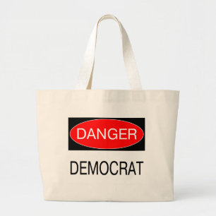 Gefahr - T - Shirt-Tassen-Hut Demokraten lustiger Jumbo Stoffbeutel