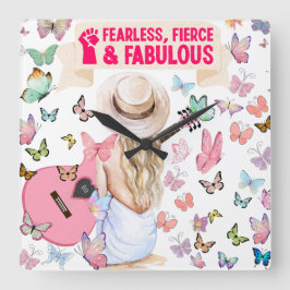 GEFÄHRDET, FIERCE UND FABULOUS SWIFT WALL CLOCK QUADRATISCHE WANDUHR