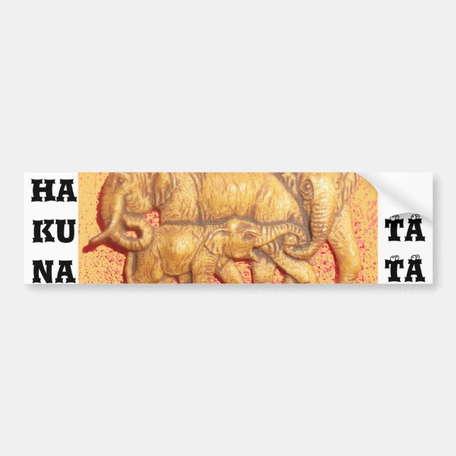 Gefährdete afrikanische Mara-Elefanten Autoaufkleber (Vorne)