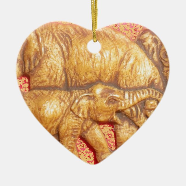 Gefährdete afrikanische Mara-Elefanten Keramikornament (Vorne)
