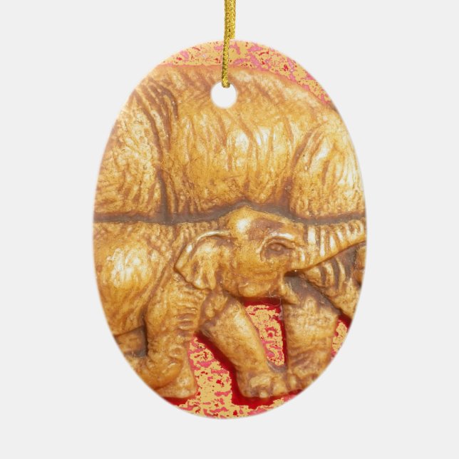 Gefährdete afrikanische Mara-Elefanten Keramikornament (Vorne)
