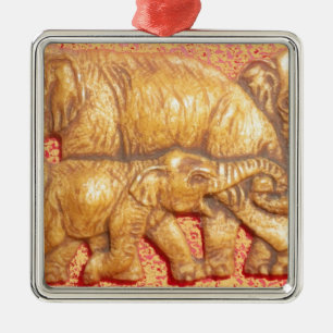 Gefährdete afrikanische Mara-Elefanten Silbernes Ornament