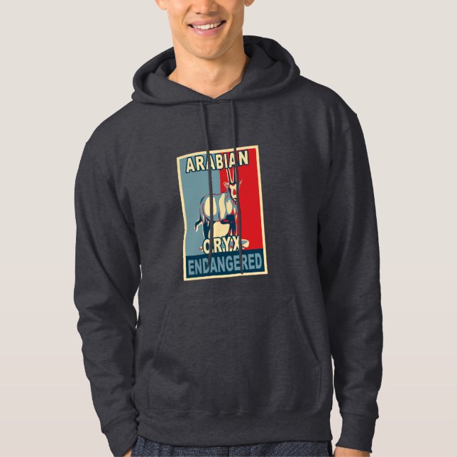 Gefährdete arabische Oryx-Pop-Kunst-T-Shirts Hoodie (Vorderseite)