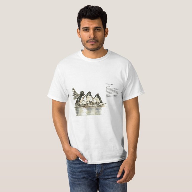 Gefährdete Galapagos-Pinguine für T-Shirt (Vorne ganz)