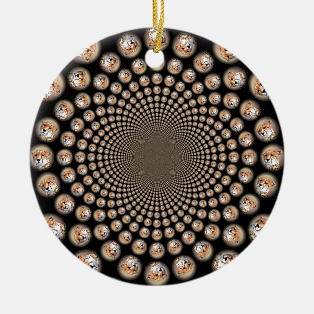 gefährdete Geparden Keramik Ornament (Vorne)