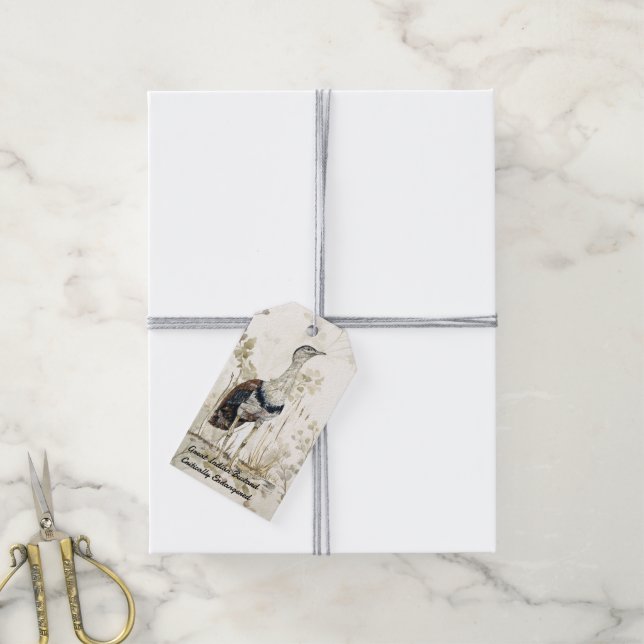 Gefährdete handbemalte große indische Barde Geschenkanhänger (Mit Garn)