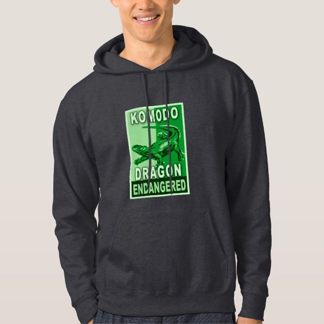 Gefährdete Komodo Drache-Pop-Kunst-T-Shirts Hoodie (Vorderseite)