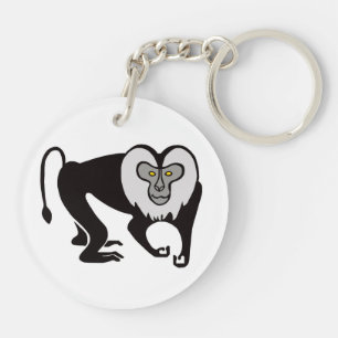 Gefährdete Legehennenschwänze - MACAQUE - Wildtier Schlüsselanhänger