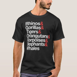 gefährdete Liste der Tierarten T-Shirt