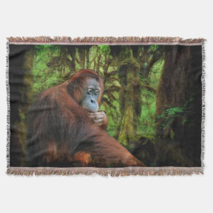 Gefährdete Orangutan & Regenwald Primat Art Decke