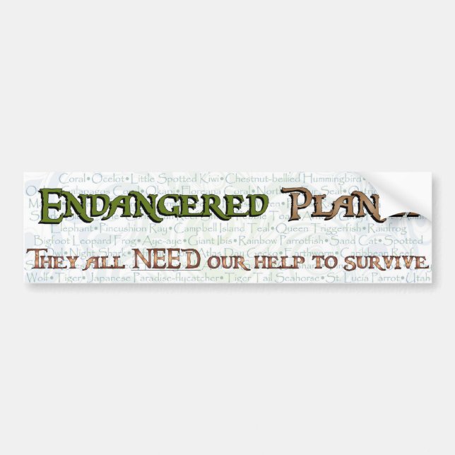 Gefährdete Planeten-Typografie (Strudel) Autoaufkleber (Vorne)
