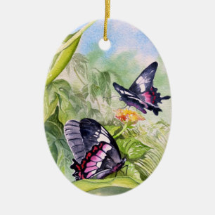 Gefährdete tropische Schmetterlings-schöne Kunst Keramik Ornament
